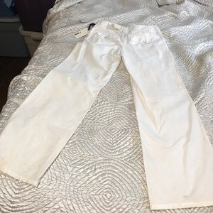 Organic straight leg classic white designer vintage pants - never worn